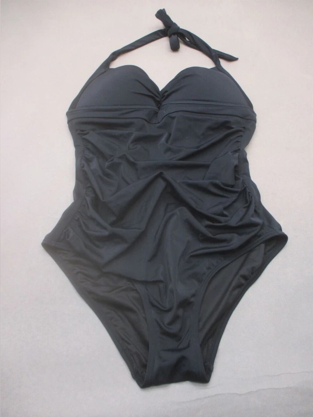 Black Halter One-Piece Swimsuit - Classic Beachwear